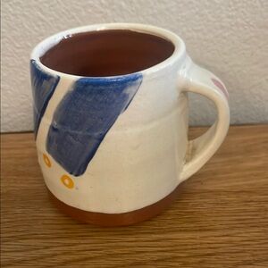 Handcrafted Ceramic Mug with Blue and White Design